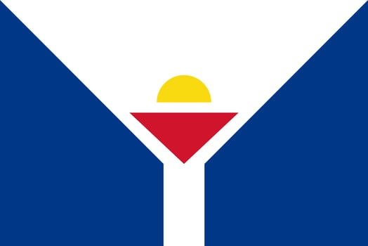 The official current flag of Collectivity of Saint Martin. State flag of Saint Martin. Illustration. photo
