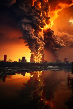 Apocalyptic smoke creates a dramatic atmosphere photo