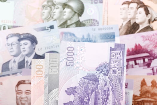 North Korean money a business background photo