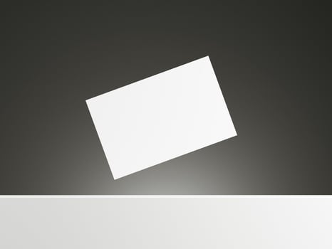 Floating business card mockup with gradient grey background photo