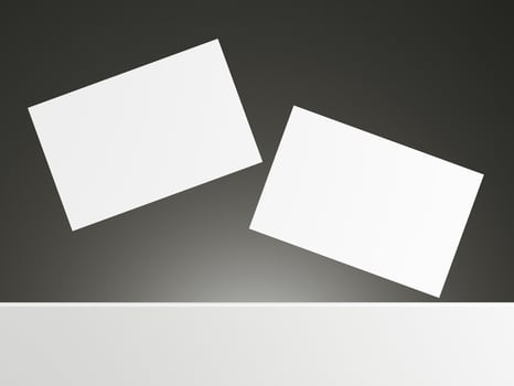Floating business card mockup with gradient grey background photo
