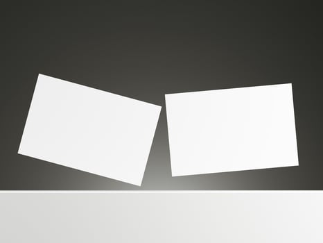 Floating business card mockup with gradient grey background photo