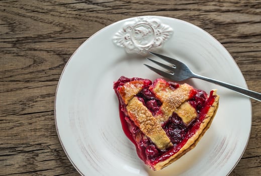 Cherry pie on the plate photo