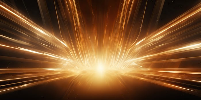 AI Generated. AI Generative. Sunshine light shine beam burst yellow color in dark black space galaxy background. Graphic Art photo