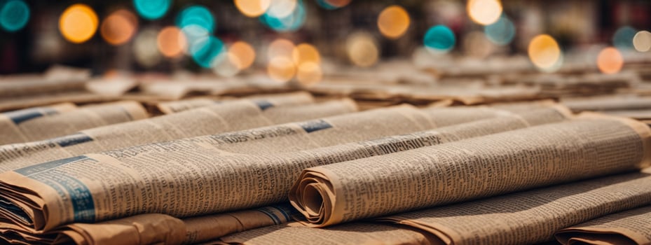background of old vintage newspapers. AI generated photo