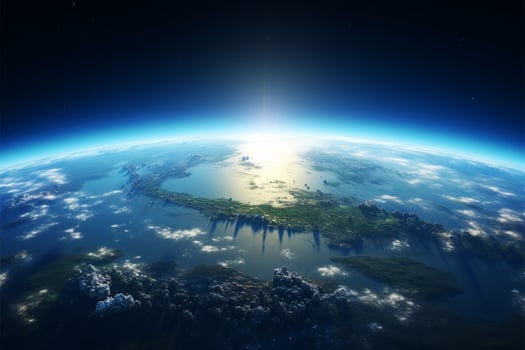 A wide angle look at Earth, ideal for text and image placement AI Generated photo