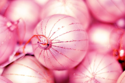 Bauble christmas decorations.  Traditional christmas greeting card for the holiday season. photo