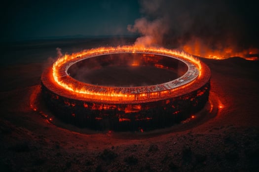 Ring of fire. AI generated photo