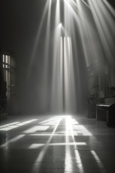 abstract beautiful rays of light on black background.. AI generated photo