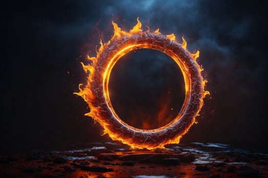 Ring of fire. AI generated photo