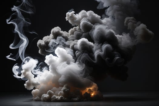 White smoke. AI generated photo