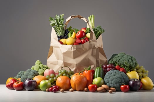 Healthy food background. AI generated photo