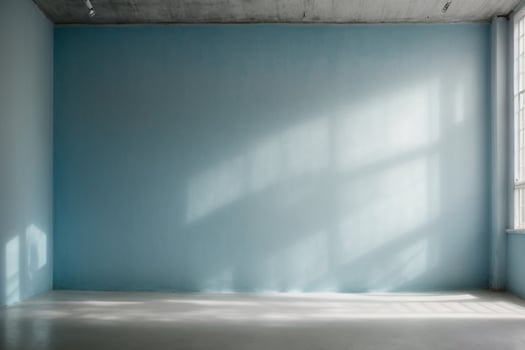 blur abstract soft blue studio and wall background. AI generated photo