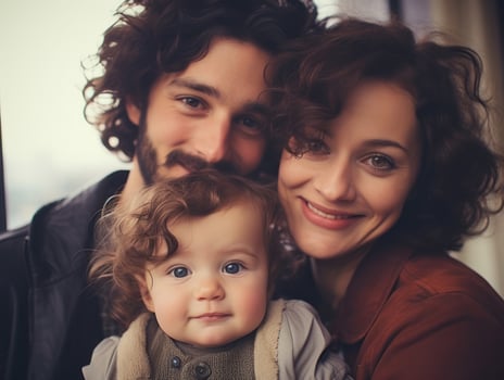 The family enjoys celebrating Christmas Eve together AI Generative photo