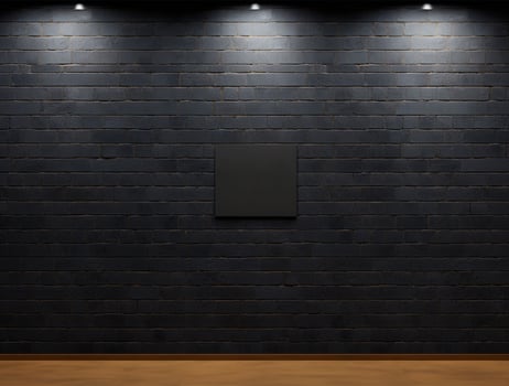 Empty modern interior dark wall background front view Ai generated photo