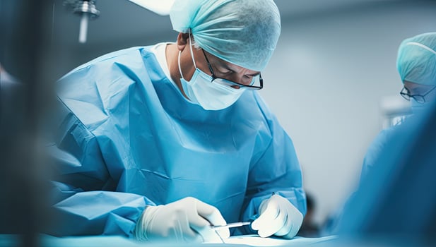 group of doctor surgery in operation room. AI Generated. photo