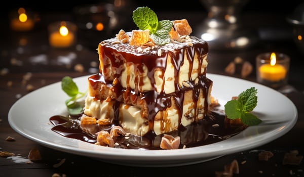 Beautiful and delicious dessert. AI Generative photo