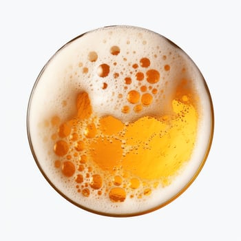 A glass of cold fresh beer with cap of foam. Splash of foam with tasty american beer. Beer day concept by AI Generated photo