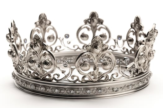 Beautuful shiny crown with medieval ornament and jeewelry. Ancient king or quenn crown. Generated AI. photo