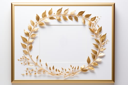 AI Generated Golden Frame Design with copy space photo