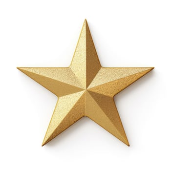 Golden glitter star isolated photo