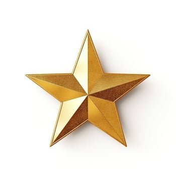 Golden glitter star isolated photo