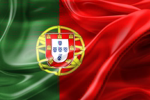 3D-Illustration of a Portugal flag - realistic waving fabric flag photo
