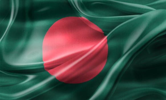 Bangladesh flag - realistic waving fabric flag photo