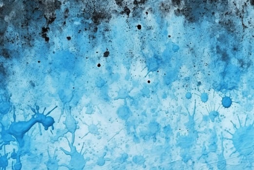 Blue cement texture background with watercolor splashes. generative ai photo