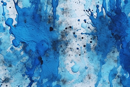Blue cement texture background with watercolor splashes. generative ai photo