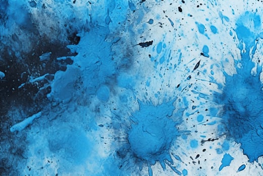 Blue cement texture background with watercolor splashes. generative ai photo