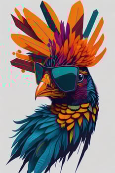 A detailed illustration of a Pheasant for a t-shirt design, wallpaper, and fashion photo