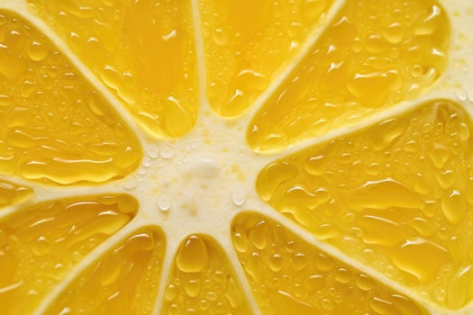 Close-up of a thin slice of lemon photo