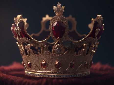 Golden Crown With Diamonds. Generative Ai photo