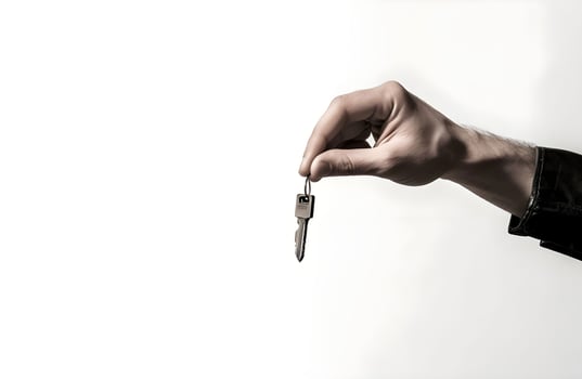 a person holding a key in their hand. ai generative photo