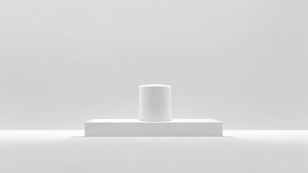 White podium on a white background. 3d rendering. minimal concept ai generated photo