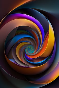 3d vortex abstract colorful geometric shape photo