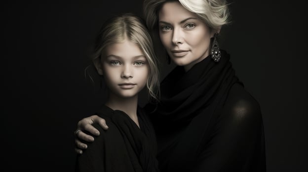 A woman and a young girl posing for a photo