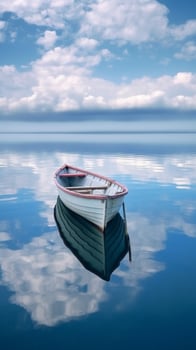 AI generated Minimalist photo a ship on sea