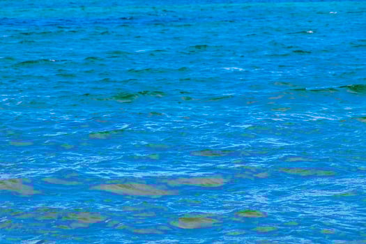 Waves at tropical beach caribbean sea clear turquoise water Mexico. photo