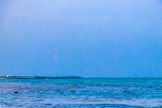 Tropical mexican beach clear turquoise water Playa del Carmen Mexico. photo