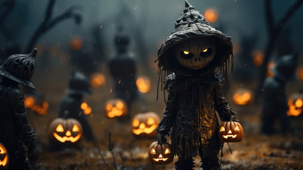 Cute halloween 3d character background photo illustration