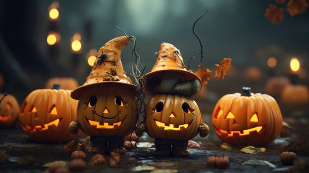 Cute halloween 3d character background photo illustration
