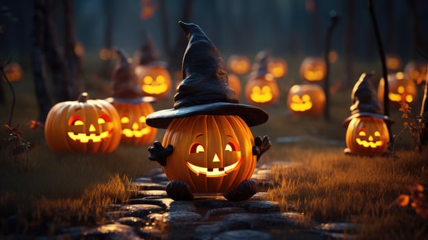 Cute halloween 3d character background photo illustration