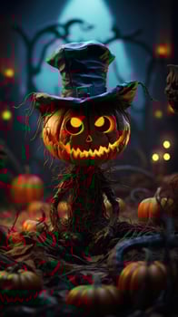 Cute halloween 3d character background photo illustration