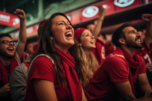 A group of passionate fans cheer on their favorite team as the football season kicks off with excitement and anticipation photo