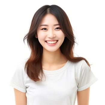 Happy asian woman isolated photo