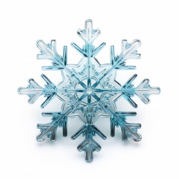 Blue snowflake isolated photo