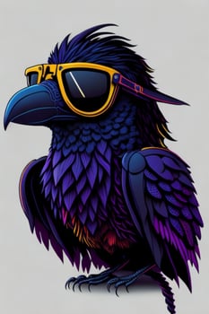 A detailed illustration of a Crow for a t-shirt design, wallpaper, and fashion photo