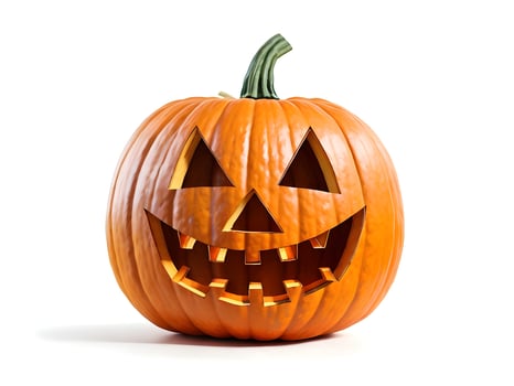 halloween pumpkin isolated in white background ai generated photo